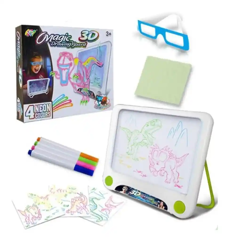 Tablero De Dibujo 3d Luz Led Magic Pad Marcadores Plantilla