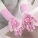  Guantes Multiusos  Silicón E Brush Rosado 