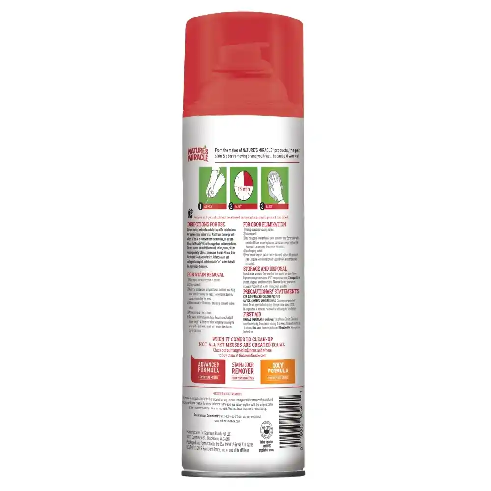 NATURE MIRACLE DESTRUCTOR DE ORINA GATO AEROSOL 17.5 OZ