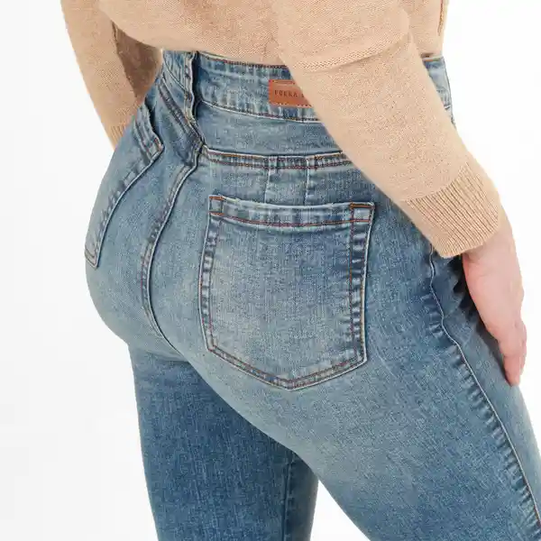 Jean Tiro Medio Bota Skinny Azul Talla 8 - 557641