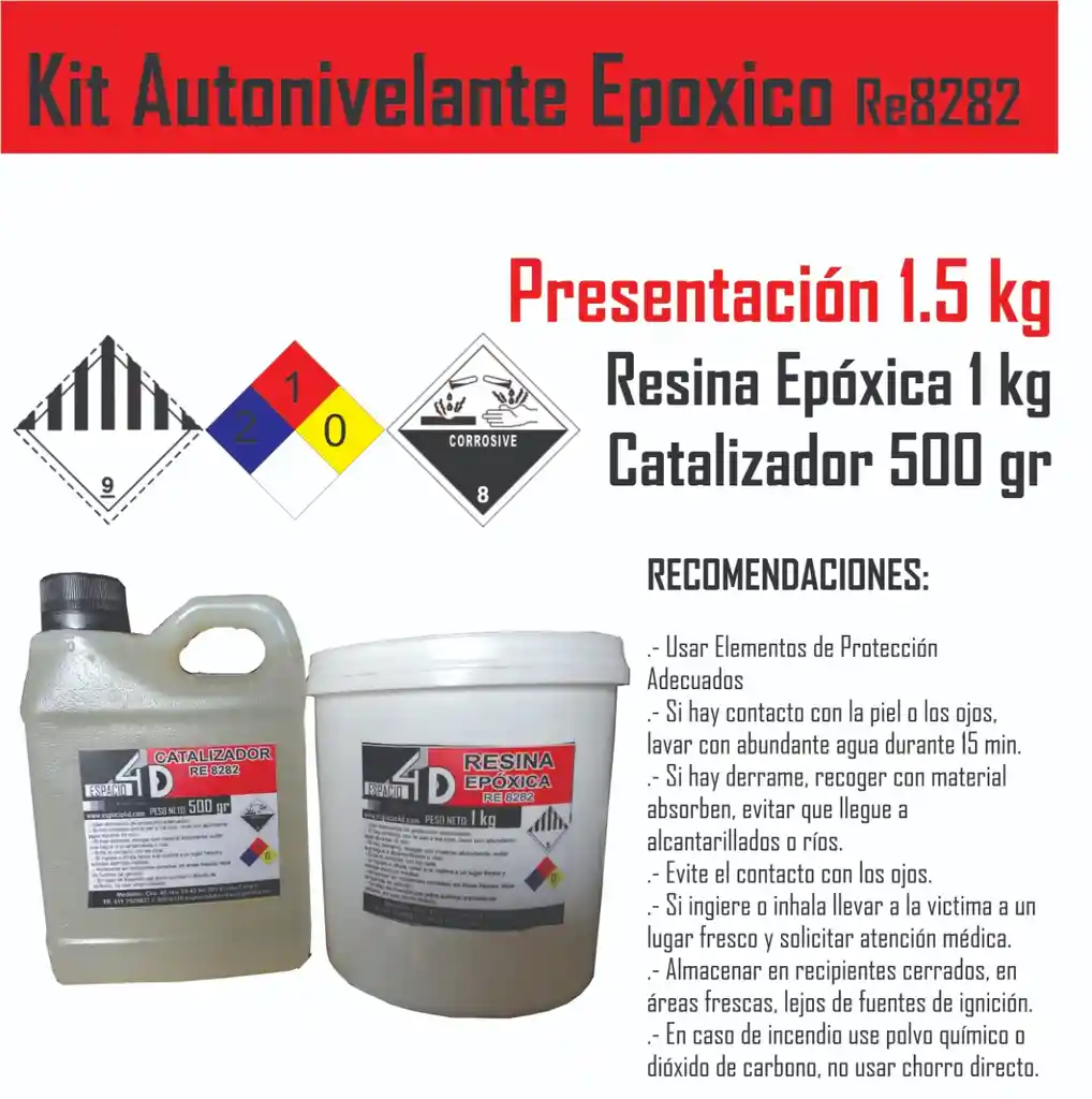 1.5kg Resina Epoxica 2 A 1 Para Mesas Y Pisos