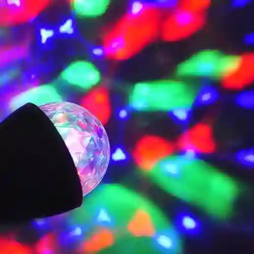 Bombillo Rotativo De Colores Bola Navideña Giratoria Luces Favorito
