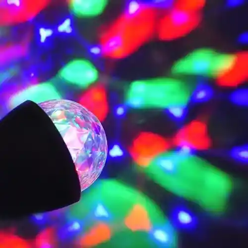 Bombillo Rotativo De Colores Bola Navideña Giratoria Luces Favorito