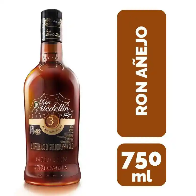  Ron Medellin 3 Años 750Ml 