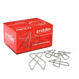 Caja Clip Triton Mariposa Metalico X50 Unidades