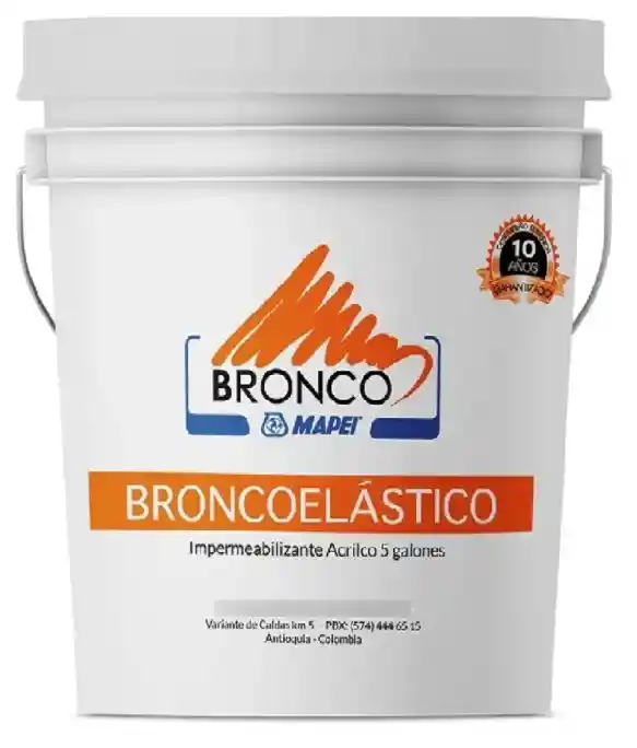 Impermeabilizante De Cubiertas Bronco Elastico Cuñete Gris