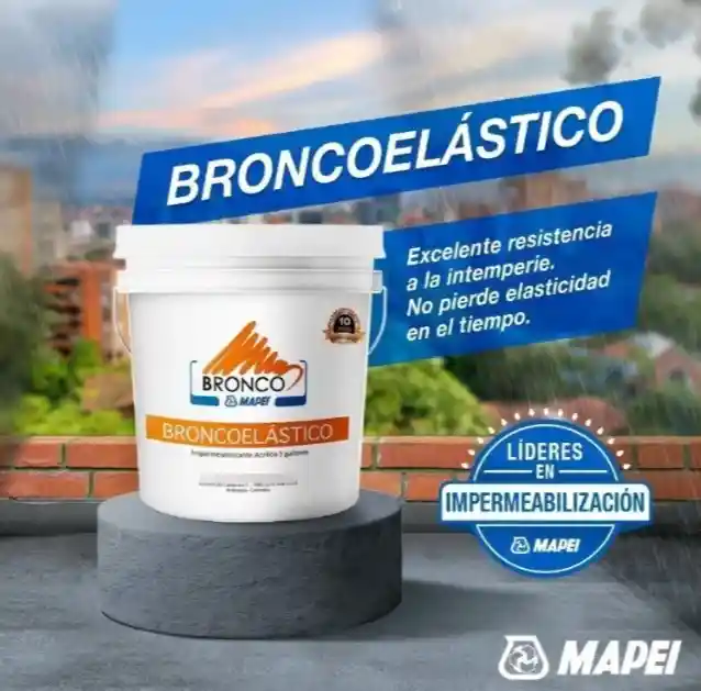 Impermeabilizante De Cubiertas Bronco Elastico Cuñete Gris