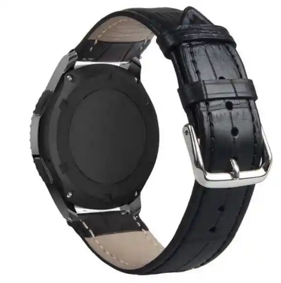 Correa Pulsera Banda Cuero Samsung Galaxy Watch 42mm - NEGRO CON RELIEVE