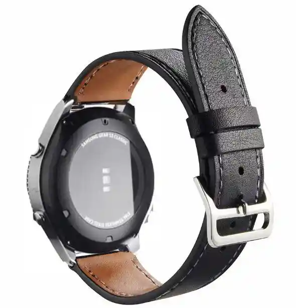 Correa Pulsera Banda Cuero Samsung Galaxy Watch 42mm - NEGRO LISO