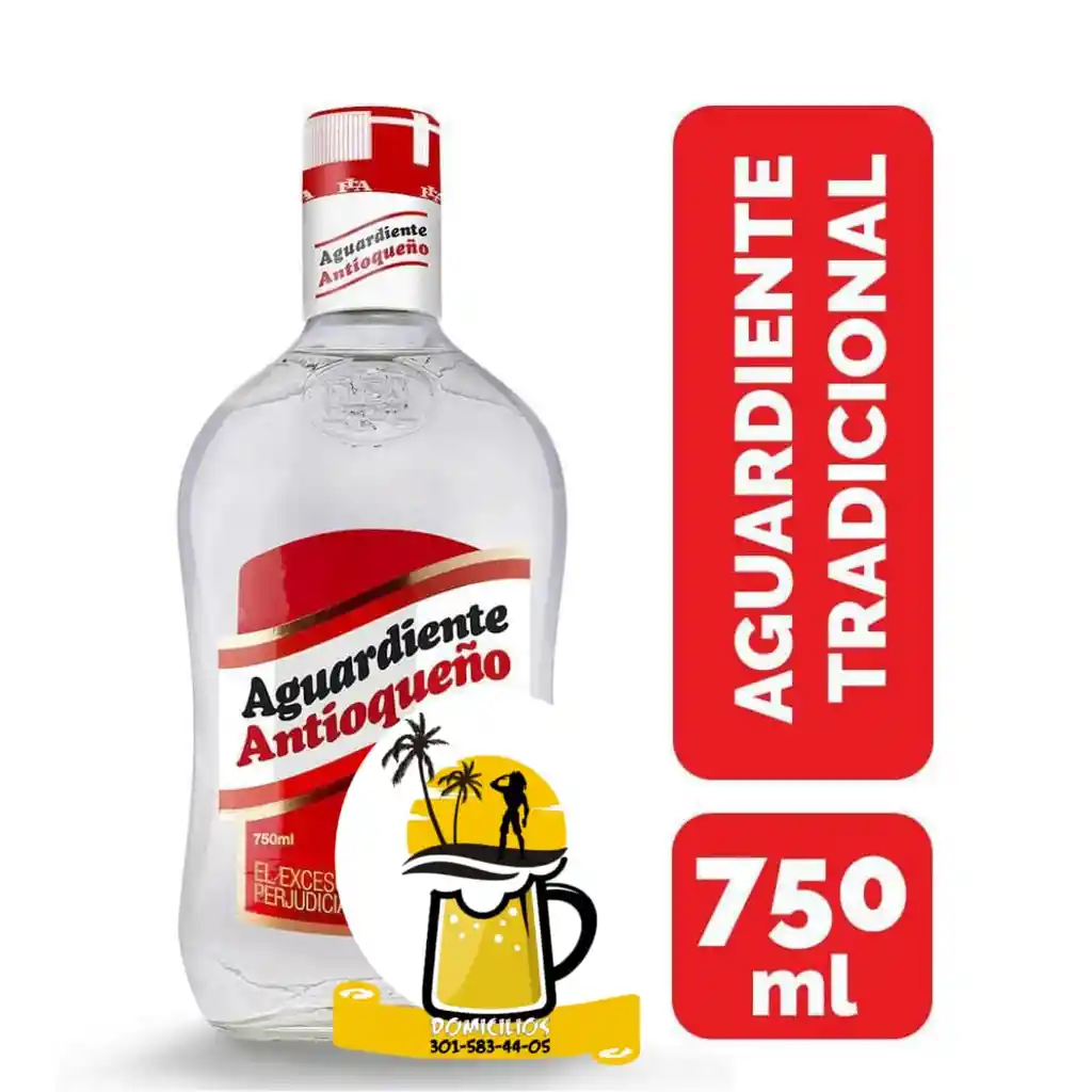 Antioqueño Aguardiente 750 Ml Botella Roja