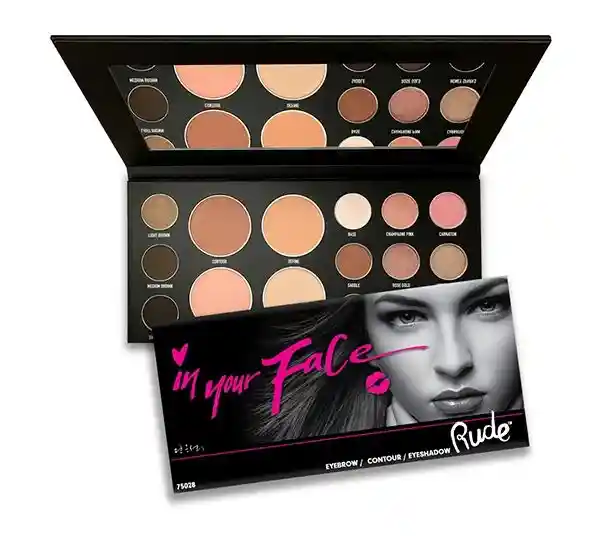 RUDE Paleta 3 En 1 (Contorno, Cejas Y Ojos)Cosmetics