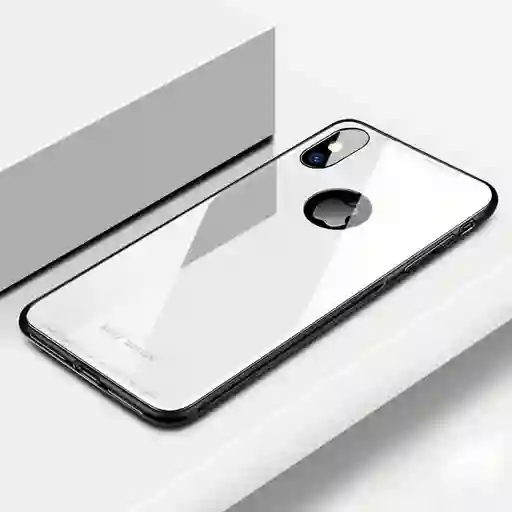 Estuche Carcasa Protector Vidrio Templado IPhone X -BLANCO