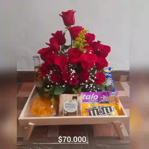 Rosas con desayuno sorpresa