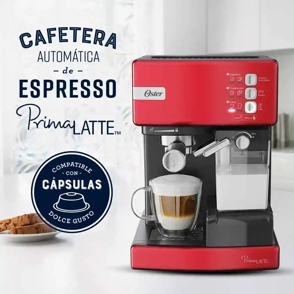 Oster Cafeteraautomatica De Espresso Capsulas Roja Primalatte Bvstem6603R