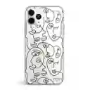 iPhoneCase/Forro Line Art Faces 12 (Lineas Negras)