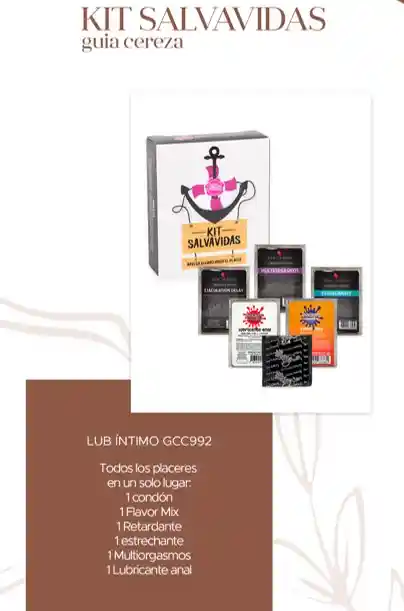 Lubricante Kit Salvavidas 6u (anal, Multiorgasmo, Estrechante, Retardante, Lub Y Condon)