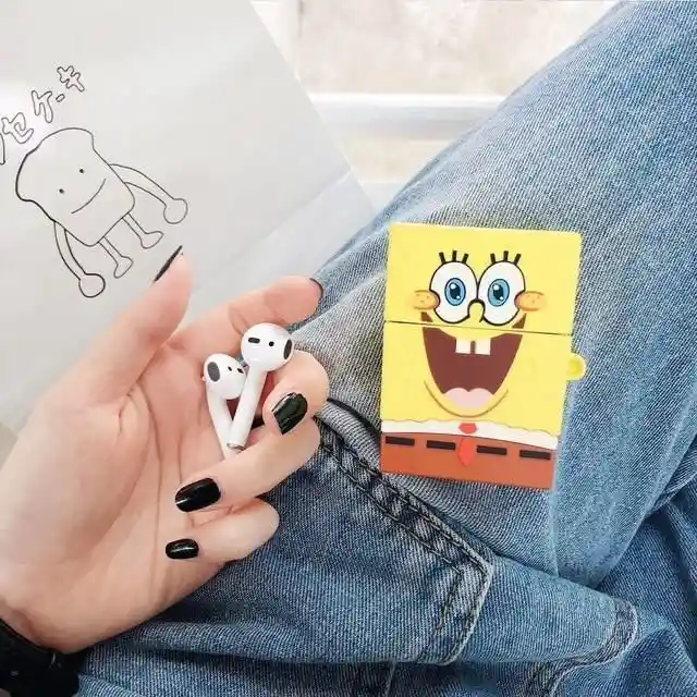 Airpods Funda Para 1/2 Gen. Diseño Bob Esponja