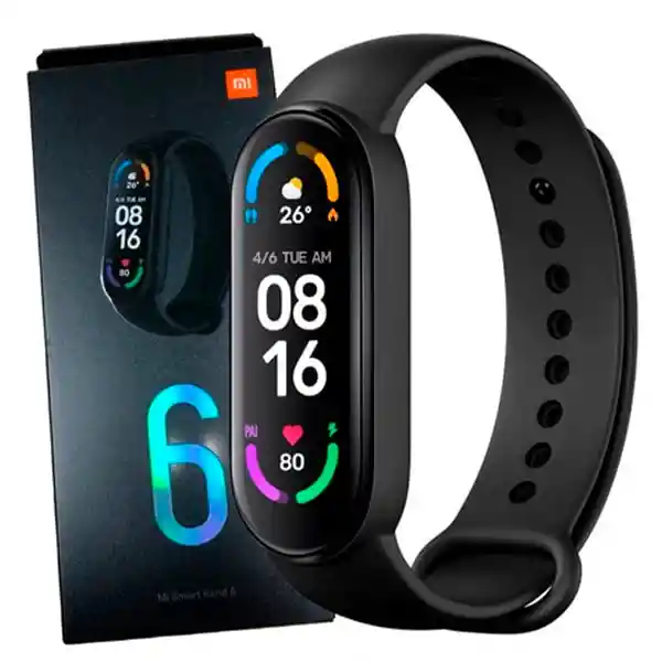 Xiaomi Mi Smart Band 6 1.56 Caja De Plástico Pc Black Malla Black De Tpu Y Aleación De Aluminio Xmsh15hm