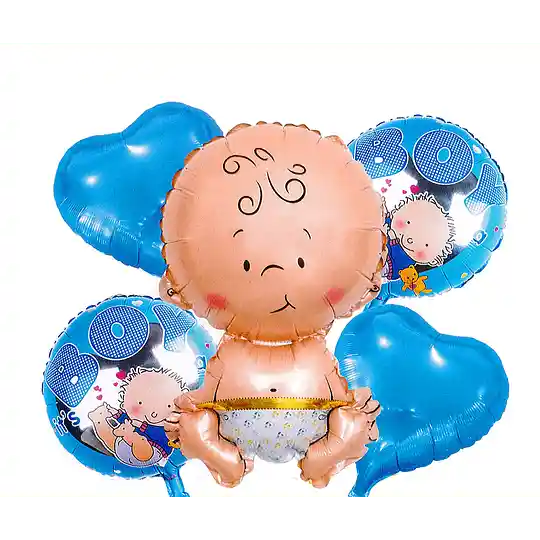 Globos baby shower niño x 5 Azul