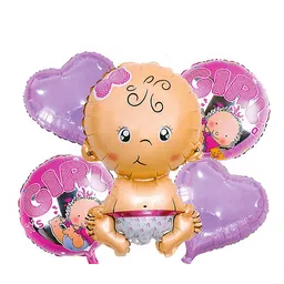 Globos baby shower niña x 5