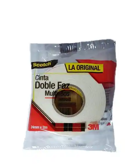 Cinta Doble Faz Multiusos 24mm X2 Metros - 1 Pulgada