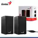 Parlantes Genius Sp-hf180 De 6w Madera Negros Usb
