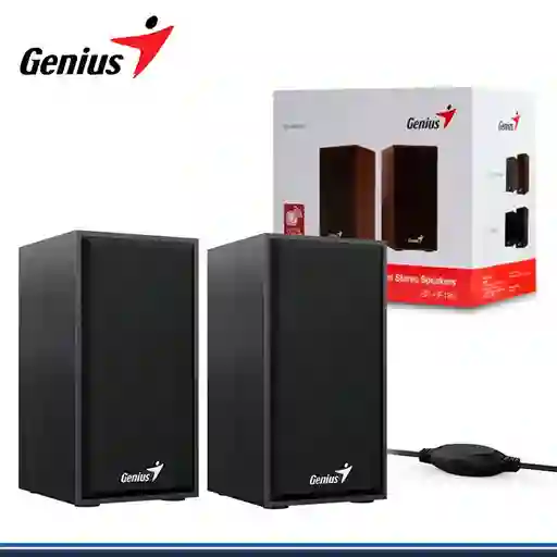 Parlantes Genius Sp-hf180 De 6w Madera Negros Usb