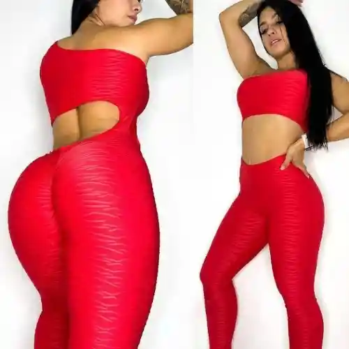 ENTERIZO LARGO PUSH UP TALLA .U. ROJO