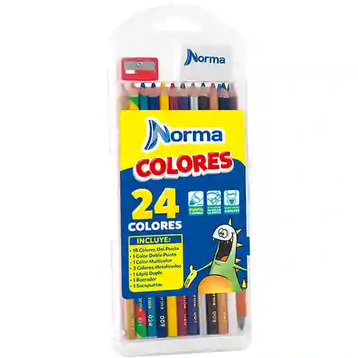 Norma Colores *24 Caja Plastica