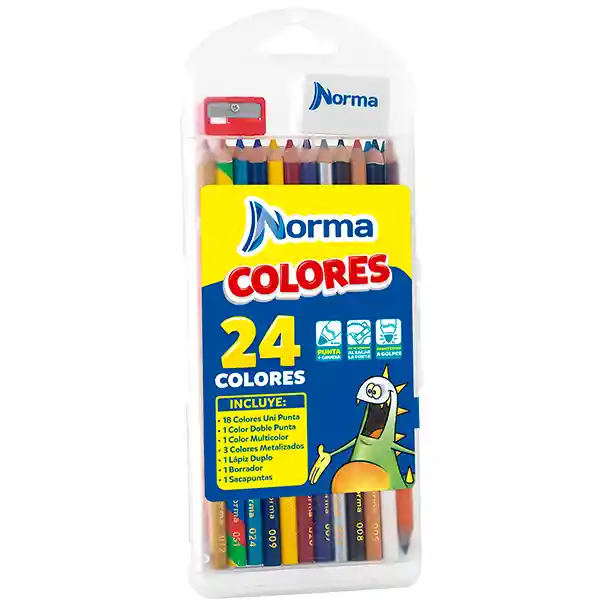 Norma Colores *24 Caja Plastica