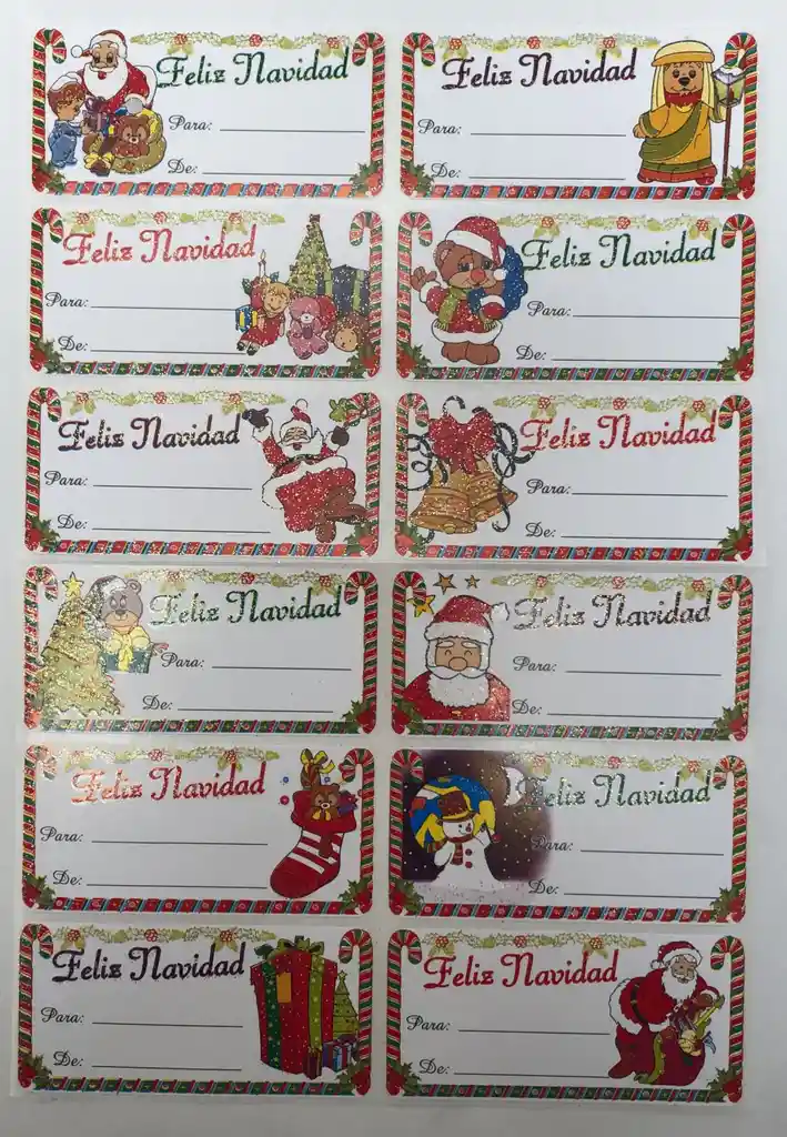 TARJETA NAVIDAD  DE PARA X 12 UNIDADES