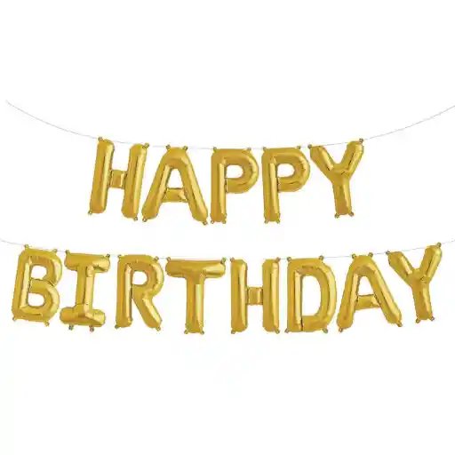 Golden HAPPY BIRTHDAY letters balloons