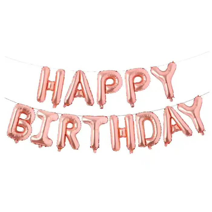 Rose gold HAPPY BIRTHDAY letters balloons