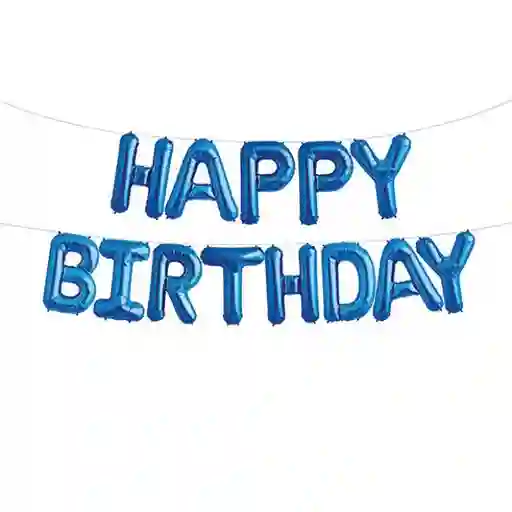 Blue HAPPY BIRTHDAY letters balloons