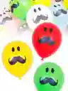 Globo Bigotes, Feliz Dia * 10 Unidades, R12, Bombas Favorito