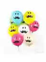 Globo Bigotes, Feliz Dia * 10 Unidades, R12, Bombas Favorito