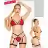 Conjunto liguero negro / vinotinto