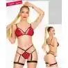 Conjunto liguero negro / vinotinto