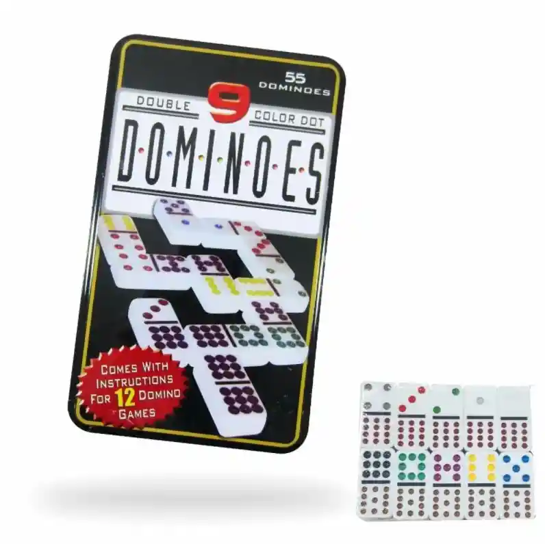 Juego De Mesa Domino Con 9 Números Colores Caja De Lujo