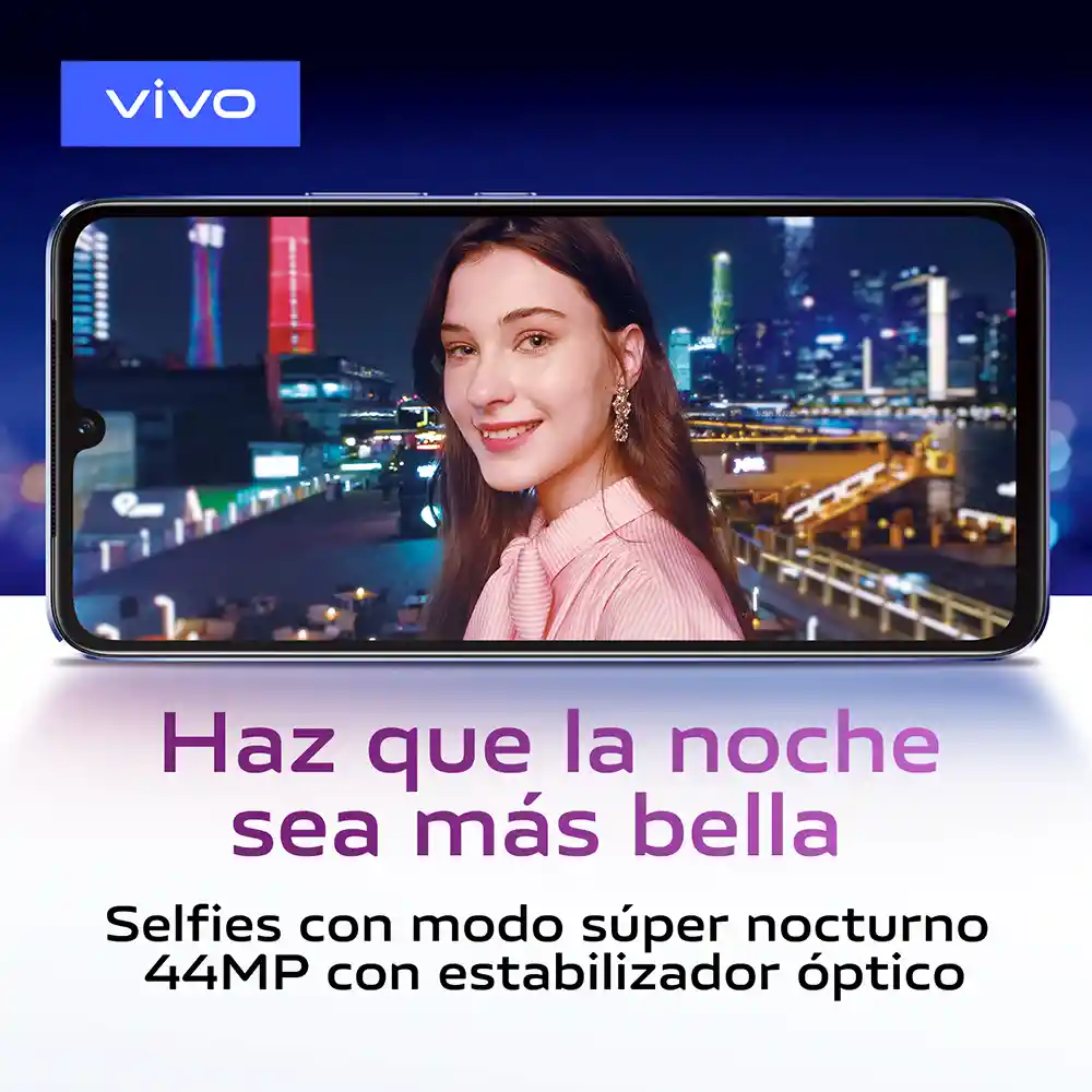  Celular Vivo V21 Azul 8/128Gb Selfie 44Mp+ Banda 