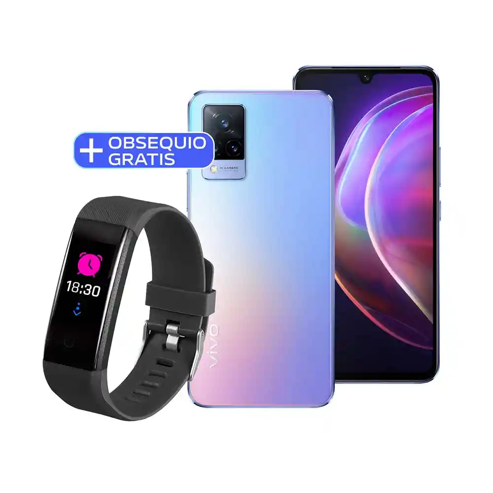  Celular Vivo V21 Azul 8/128Gb Selfie 44Mp+ Banda 