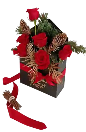 Sobre mágico Arreglo Navideño rojo 