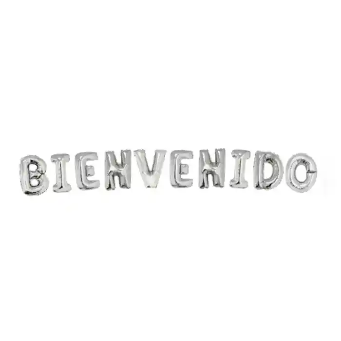 Globos letras BIENVENIDO Plateado