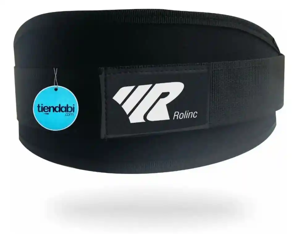 Cinturón Para Pesas Gimnasio Poliéster Ajustable Con Velcro Negro 