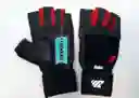  Guantes Para Pesas Gimnasio 100% Cuero Con Muñequera Negro / Rojo