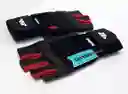  Guantes Para Pesas Gimnasio 100% Cuero Con Muñequera Negro / Rojo