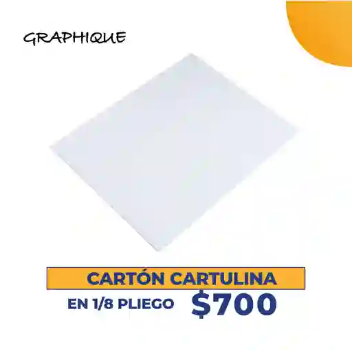 Cartulina Carton En 1/8 Pliego