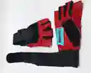 Guantes Para Pesas Gimnasio 100% Cuero Con Muñequera Rojo