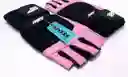 Guantes Para Pesas Gimnasio 100% Cuero Con Muñequera Mujer Rosado 