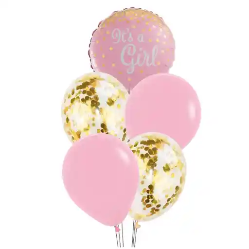 It's A Girl Confetti Bouquet X 5